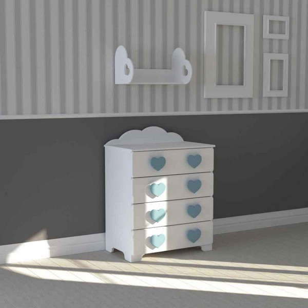 Продукт Bambino Casa Cuori Grandi Felici Blu - Комод Син - 0 - BG Hlapeta